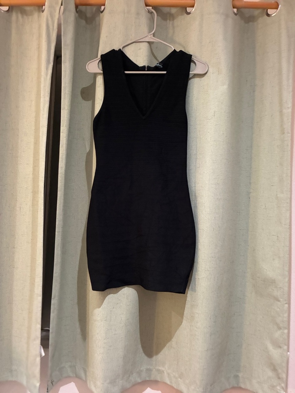 Guess by Marciano Black V-Neck Mini Sheath Dress
